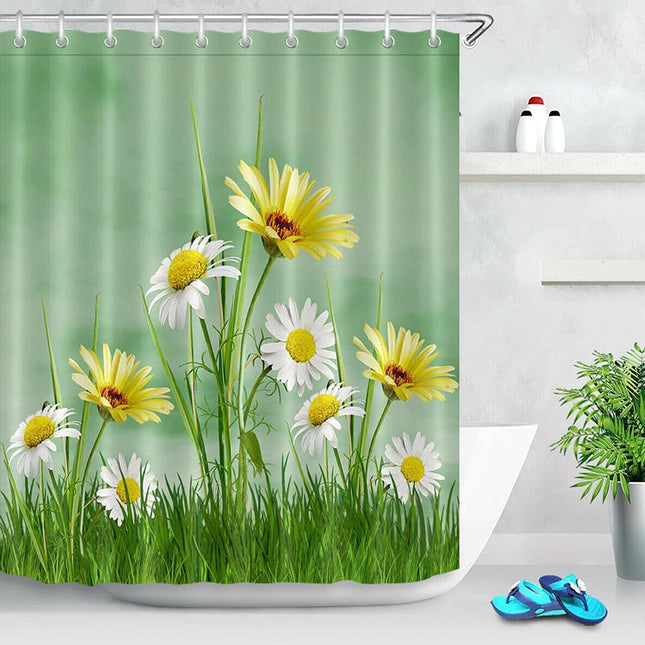 Tenda da doccia con fiori margherite