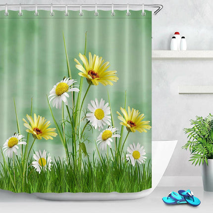 Tenda da doccia con fiori margherite