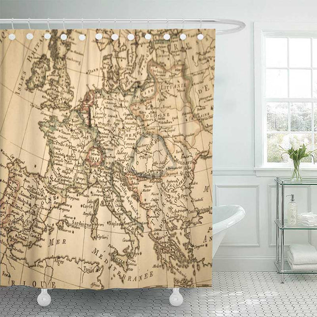 Tenda da doccia mappa antica Europa