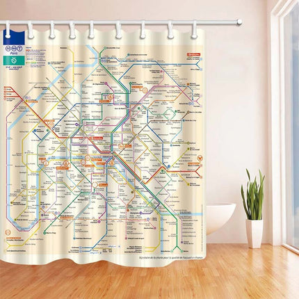 Tenda doccia mappa metropolitana di Parigi