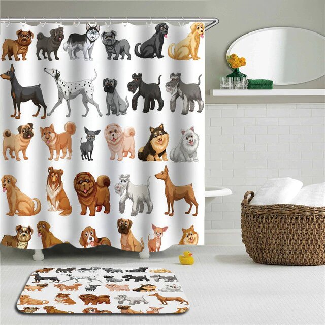 Tenda da Doccia con Cani Divertenti