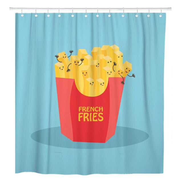 Tenda da Doccia Divertente Patatine Fritte