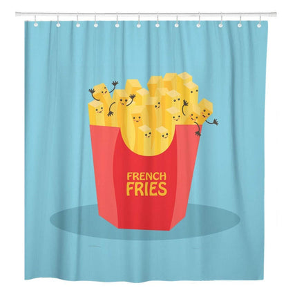 Tenda da Doccia Divertente Patatine Fritte