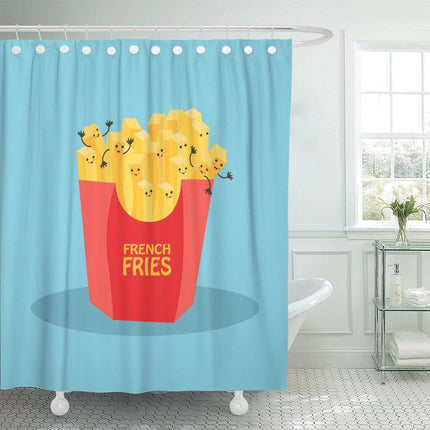 Tenda da Doccia Divertente Patatine Fritte