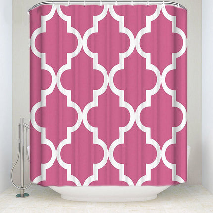 Tenda da Doccia Geometrica Colore Rosa