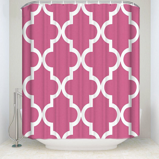 Tenda da Doccia Geometrica Colore Rosa
