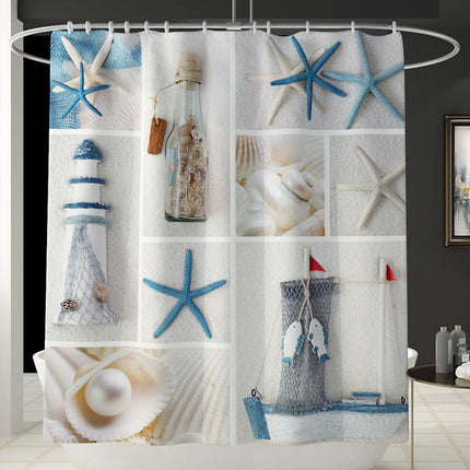 Tenda doccia con conchiglie stelle marine