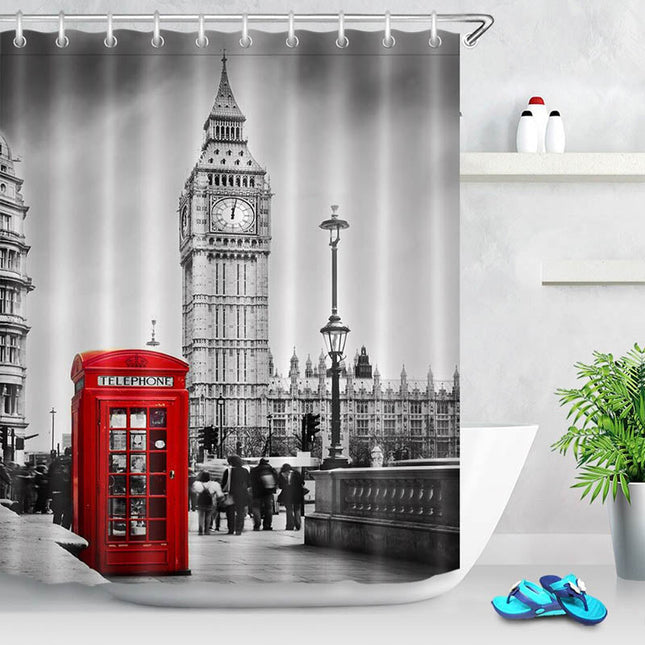 Tenda doccia Londra con cabina rossa