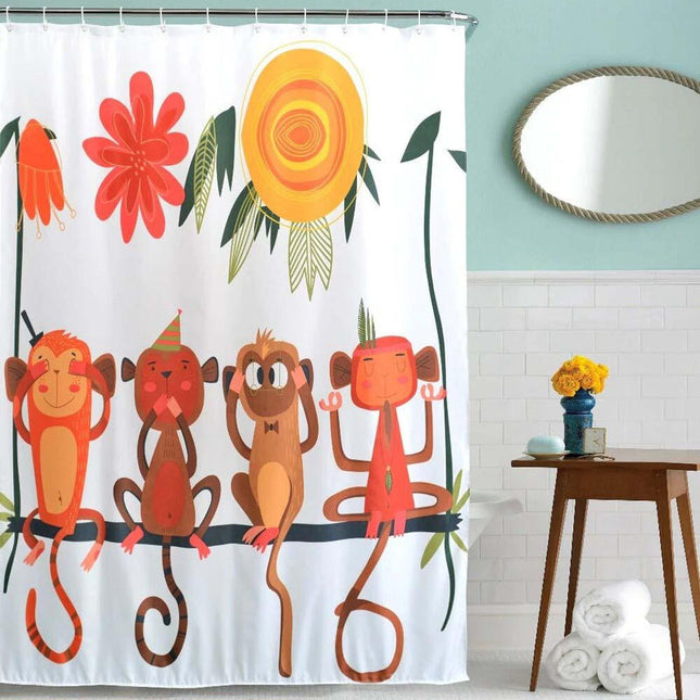 Tenda da Doccia Divertente con Scimmiette