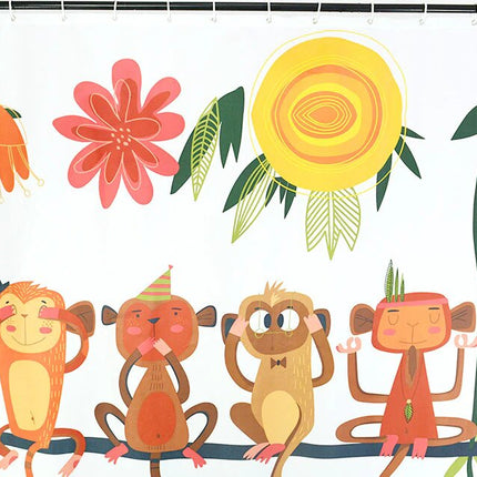 Tenda da Doccia Divertente con Scimmiette