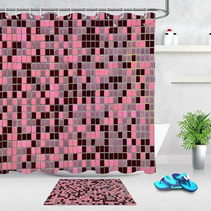 Tenda da Doccia con Mosaico Rosa