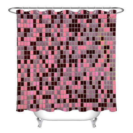 Tenda da Doccia con Mosaico Rosa