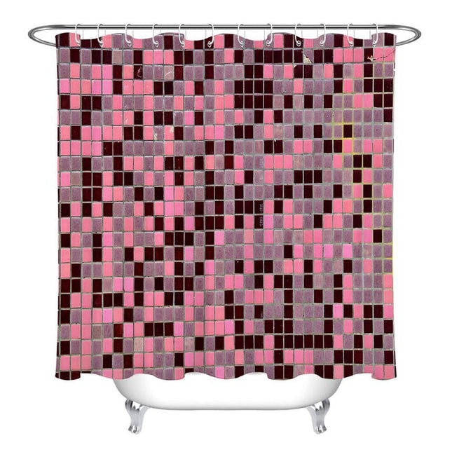 Tenda da Doccia con Mosaico Rosa