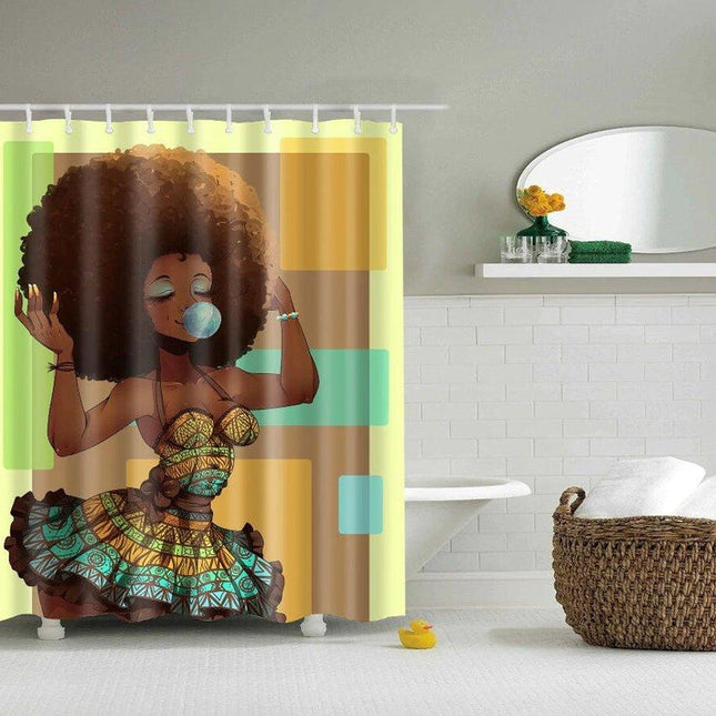 Tenda da doccia design donna afro