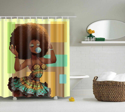 Tenda da doccia design donna afro