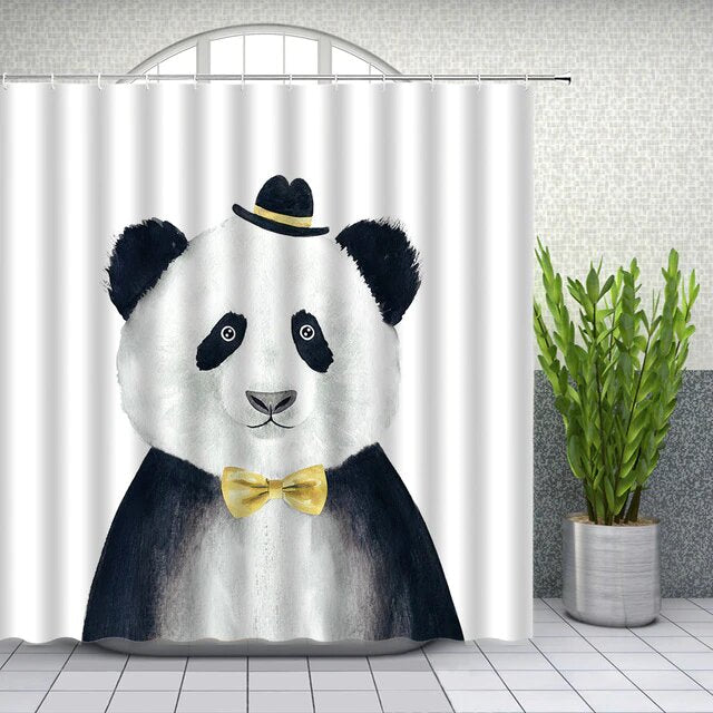 Tenda da Doccia con Panda Elegante