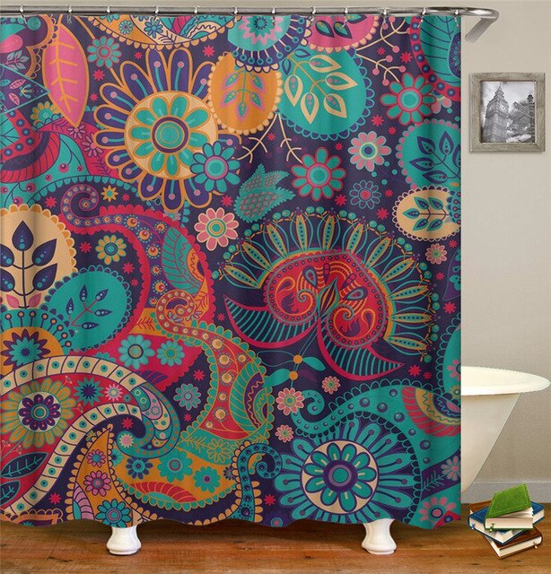 Tenda da doccia stile psichedelico floreale