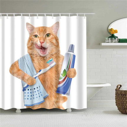 Tenda Doccia Gatto Divertente in Bagno