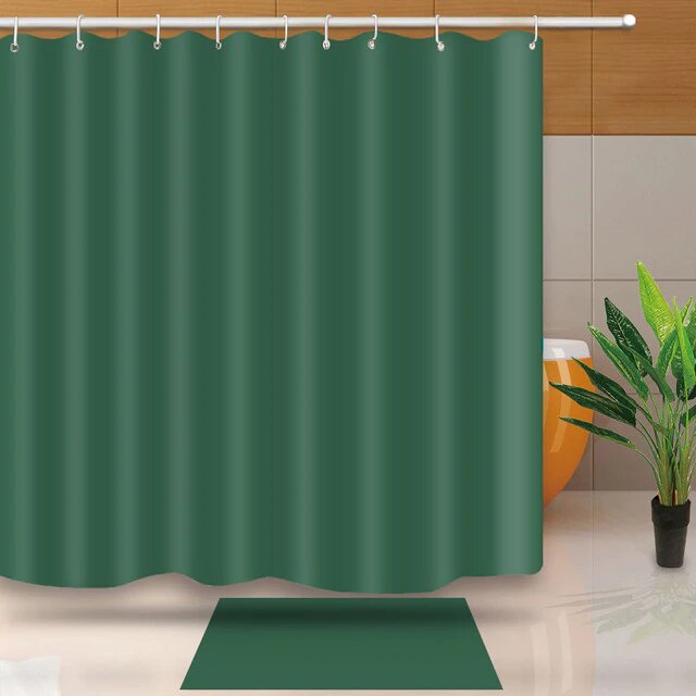 Tenda da doccia tessuto verde smeraldo
