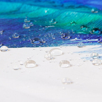 Tenda da doccia color acqua con onde