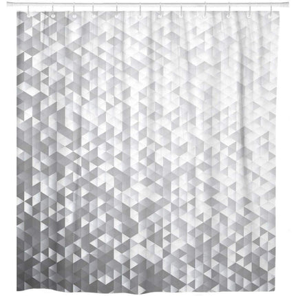 Tenda da doccia geometrica color argento