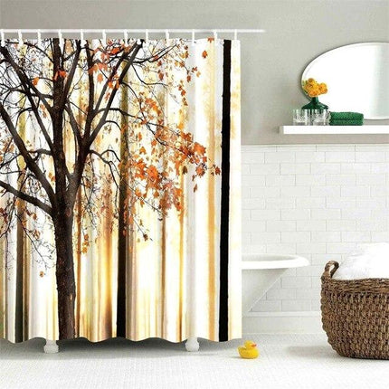 Tenda da doccia foresta paesaggio autunnale