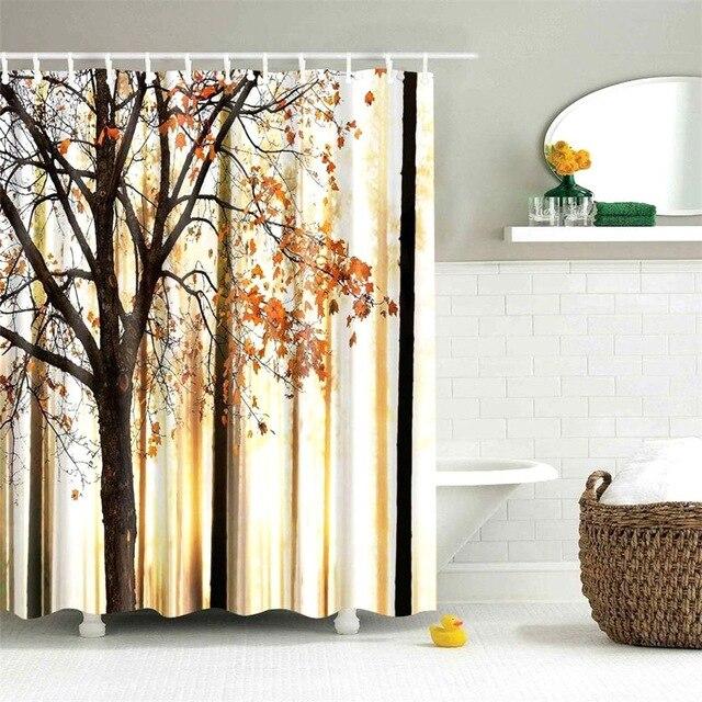 Tenda da doccia foresta paesaggio autunnale