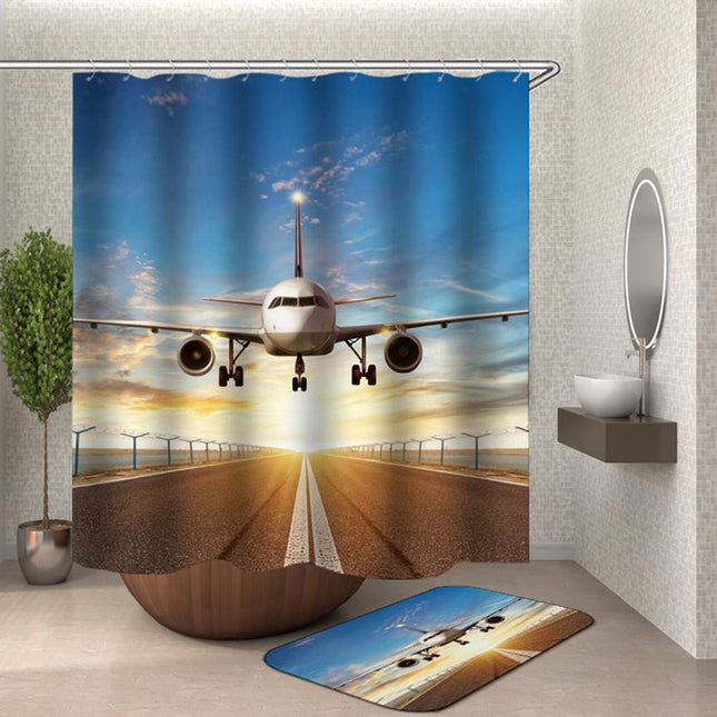 Tenda da doccia con aereo decollo