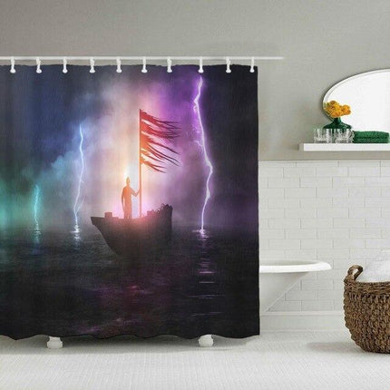 Tenda Doccia Barca nella Tempesta