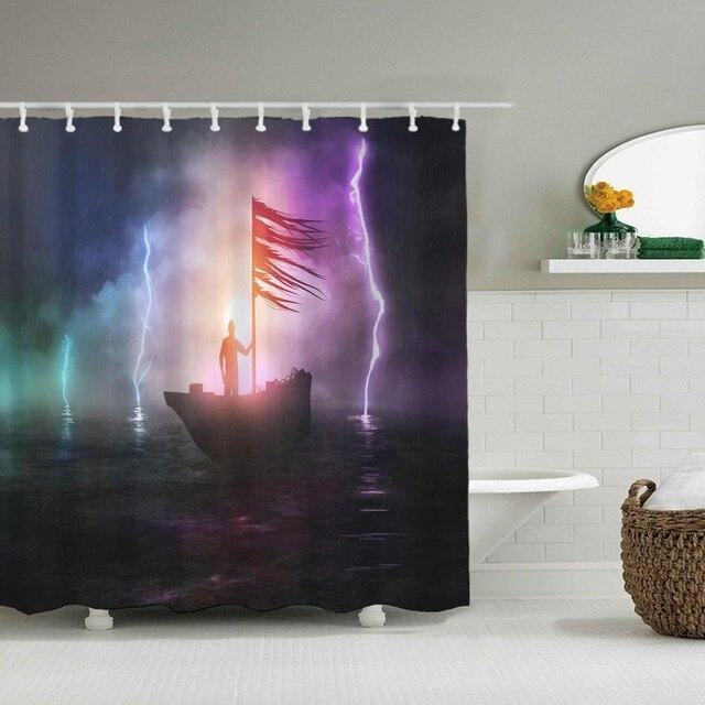 Tenda Doccia Barca nella Tempesta