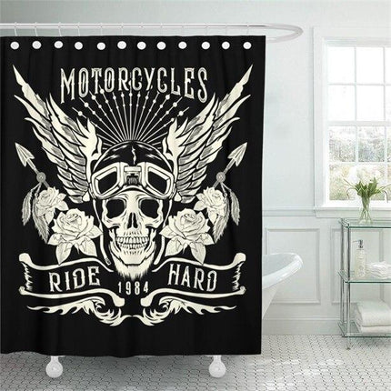 Tenda da doccia stile biker teschio