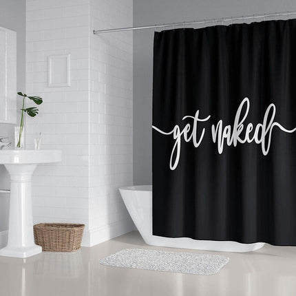 Tenda da Doccia Nera Scritta Divertente