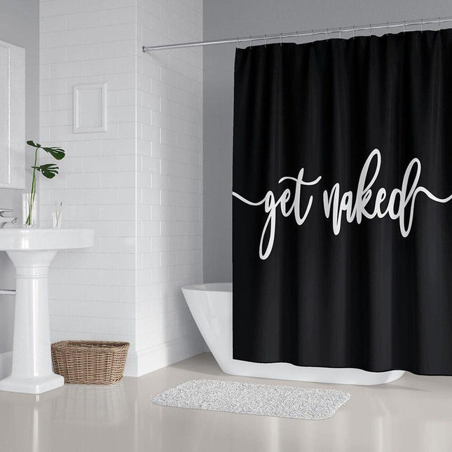 Tenda da Doccia Nera Scritta Divertente