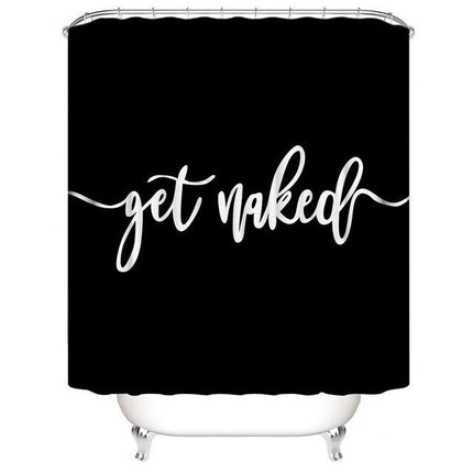 Tenda da Doccia Nera Scritta Divertente