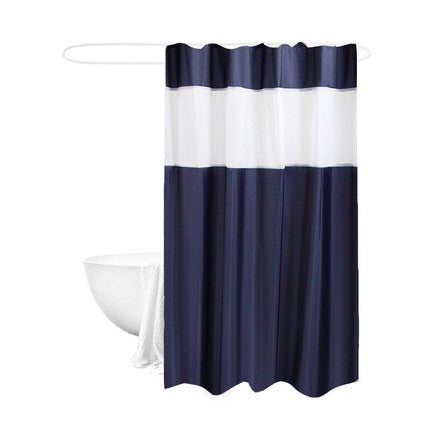 Tenda da doccia a righe blu e bianca