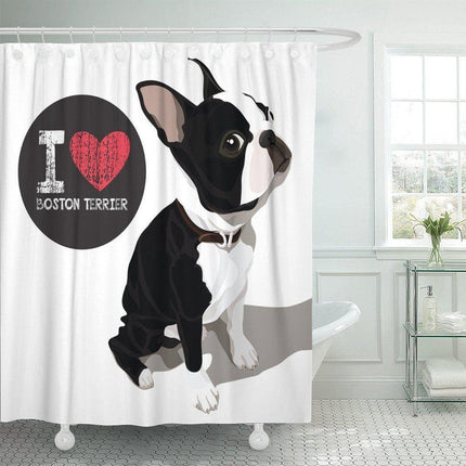 Tenda da doccia cane Boston Terrier