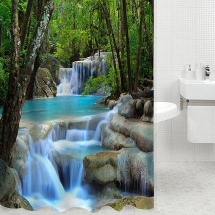 Tenda da doccia paesaggio cascata