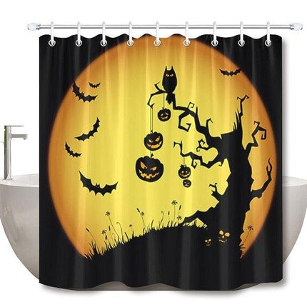 Tenda da doccia tema Halloween pipistrelli