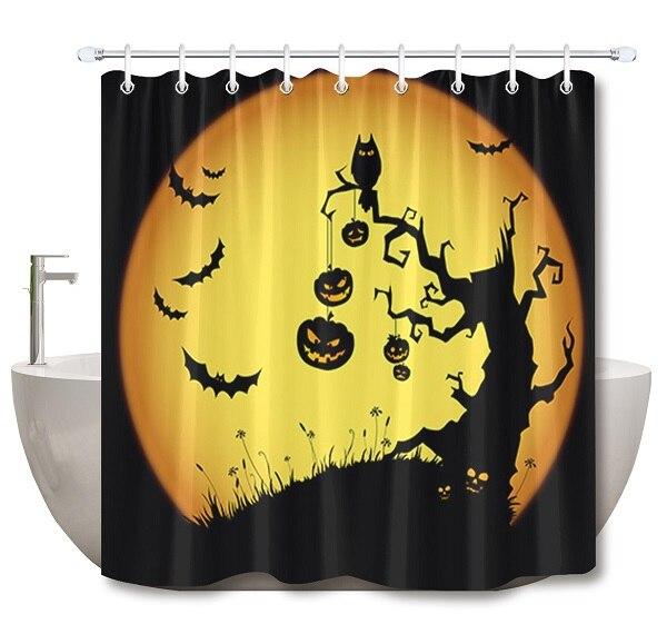 Tenda da doccia tema Halloween pipistrelli