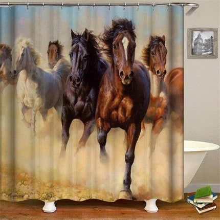 Tenda Doccia Dipinto Cavalli in Corsa