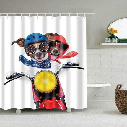 Tenda Doccia Cani Divertenti in Moto