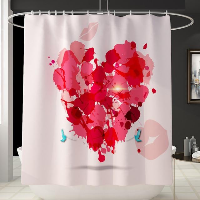 Tenda da doccia con cuore moderno