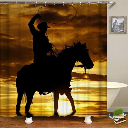 Tenda Doccia Western Cowboy al Tramonto
