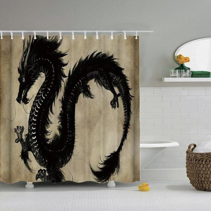 Tenda da doccia con drago orientale
