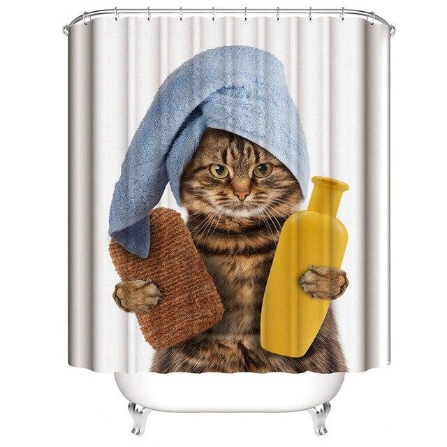 Tenda da doccia divertente con gatto