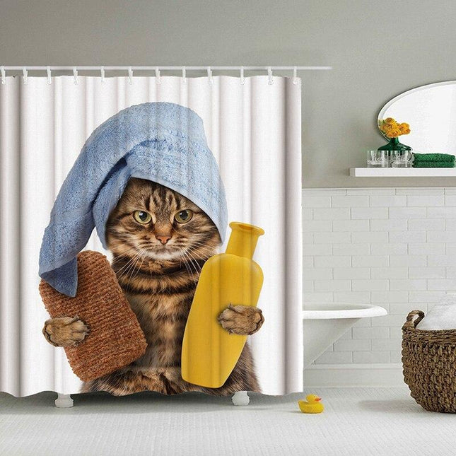 Tenda da doccia divertente con gatto