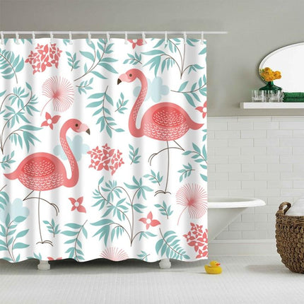 Tenda da Doccia Fantasia Fenicotteri Tropicali
