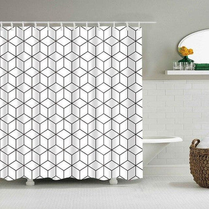 Tenda doccia tessuto impermeabile geometrica