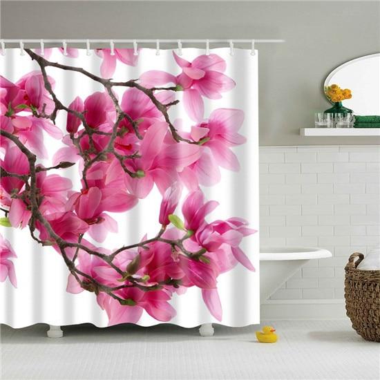Tenda doccia con fiori di magnolia