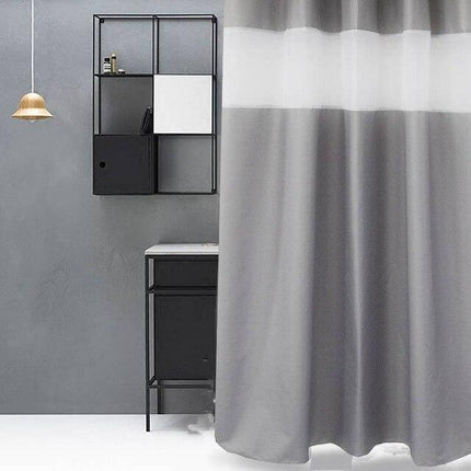 Tenda doccia moderna grigia e bianca